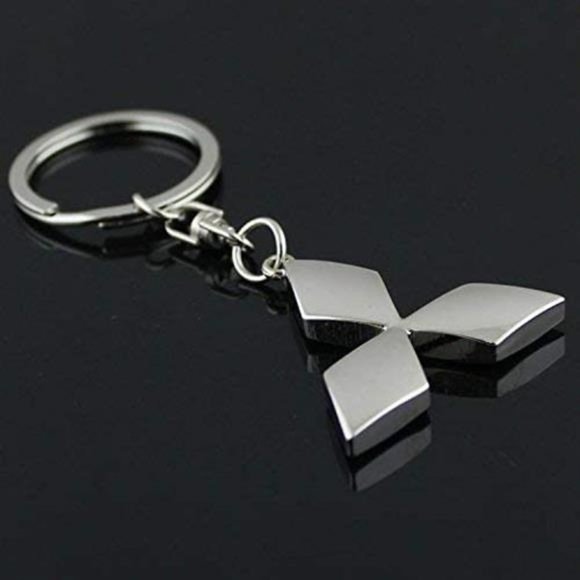 Mitsubishi Key Chain Ring - 3D Chrome Metal Car Keychain Keyring Alloy - Picture 3 of 5